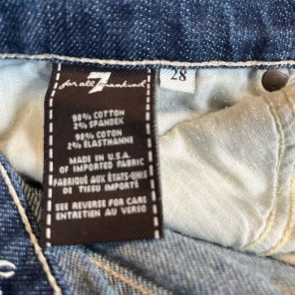 74AM Jeans 7 for All Mankind Straight Leg Denim Medium Wash Sz 28 EUC - Picture 9 of 10